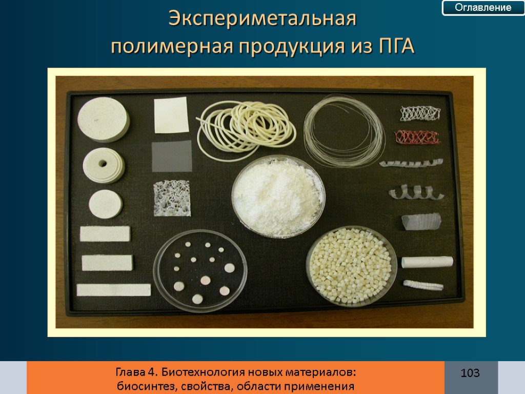 Глава 4. Биотехнология новых материалов: биосинтез, свойства, области применения Экспериметальная полимерная продукция из ПГА